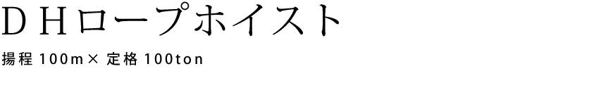 DH(ディエイチ)ロープホイスト