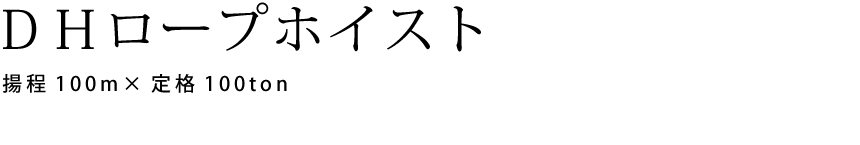 ＤＨ(ディエイチ)ロープホイスト